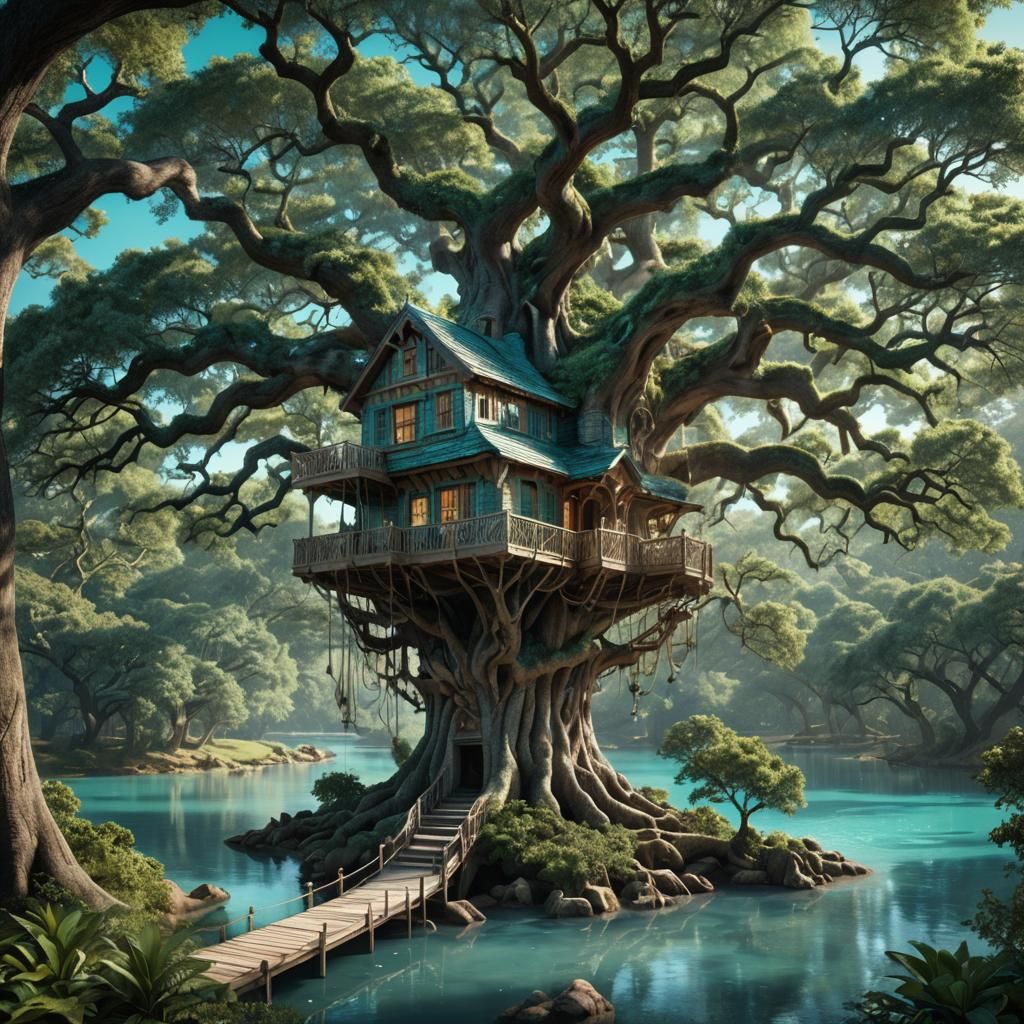 Angel Oak Treehouse: Professional Architecture Render