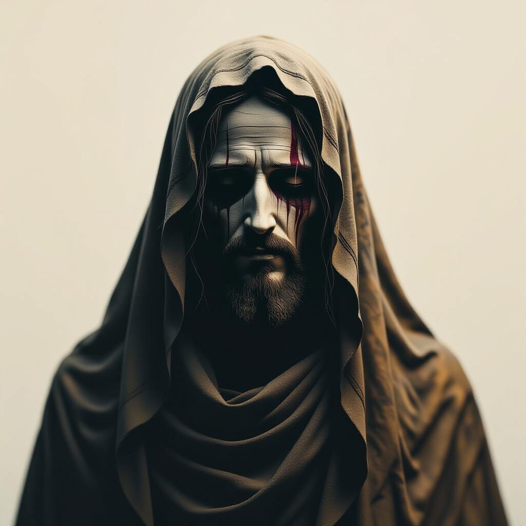 Glitched Digital Portrait of Shroud of Turin