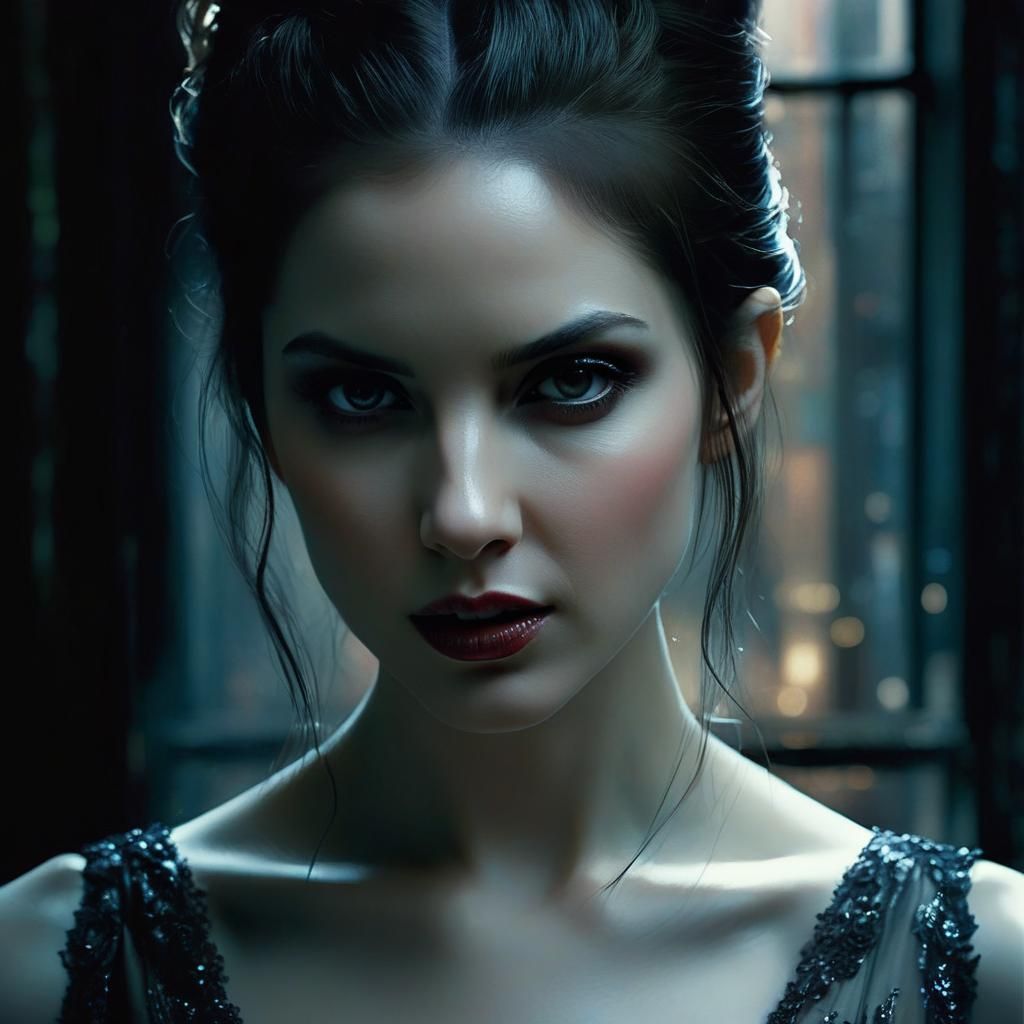 Gorgeous Woman Portrait in Hyperrealistic Mixed-Media Style