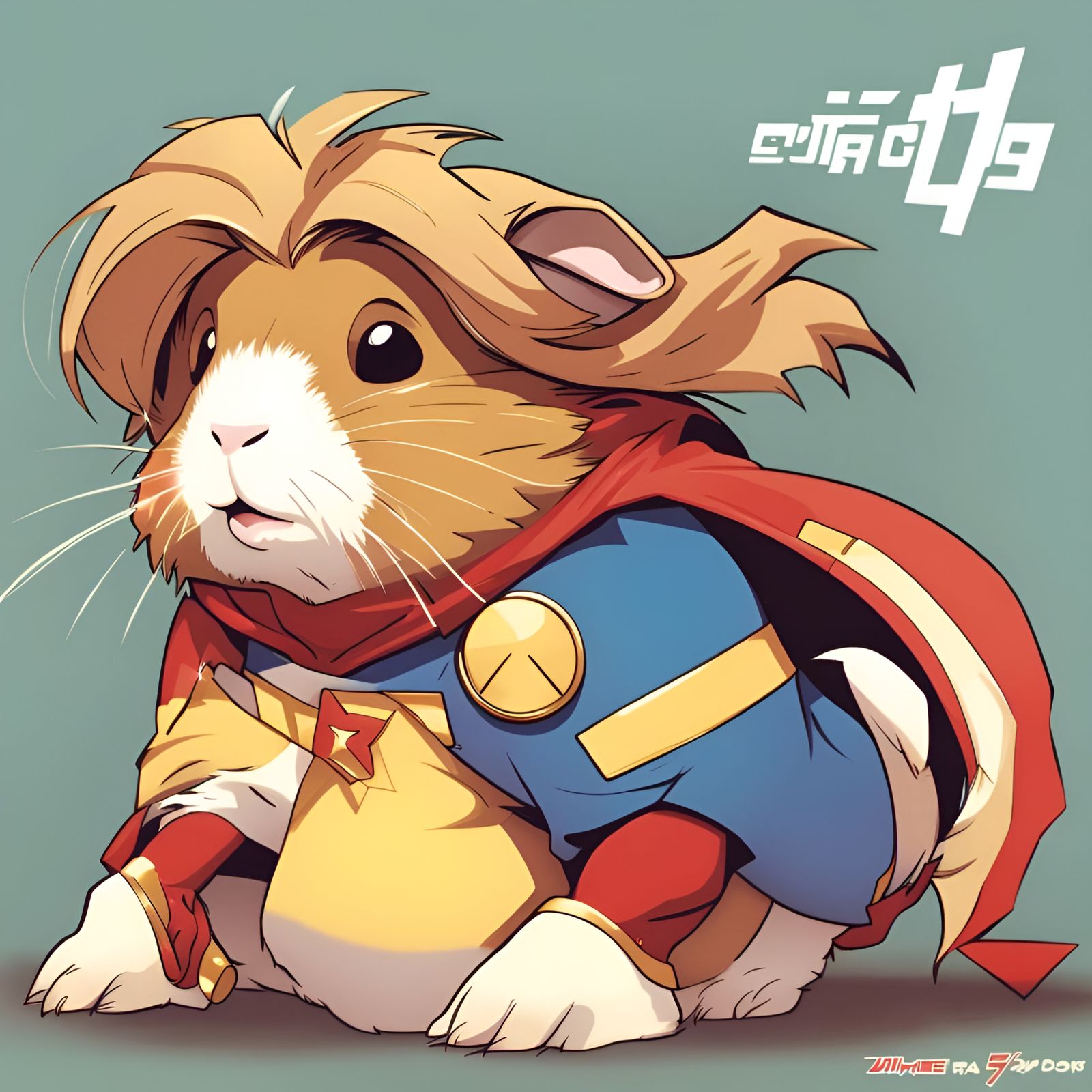 Anime Style Guinea Pig Superhero