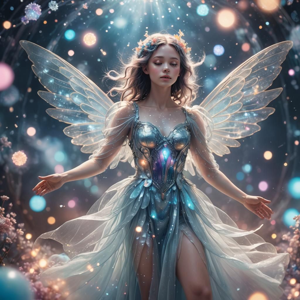 Ethereal Fairy in Spaceship: Dreamy Concept Art
