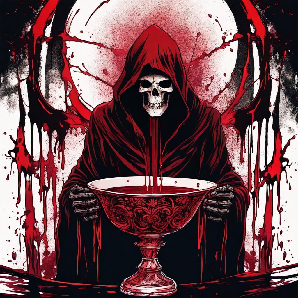 Grim Reaper Weeping with Wine: Splash Art