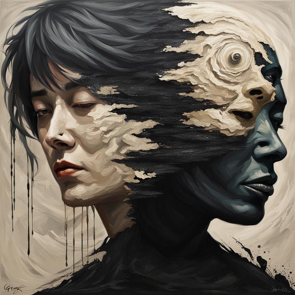 Yin and Yang Persona as Impasto Painting