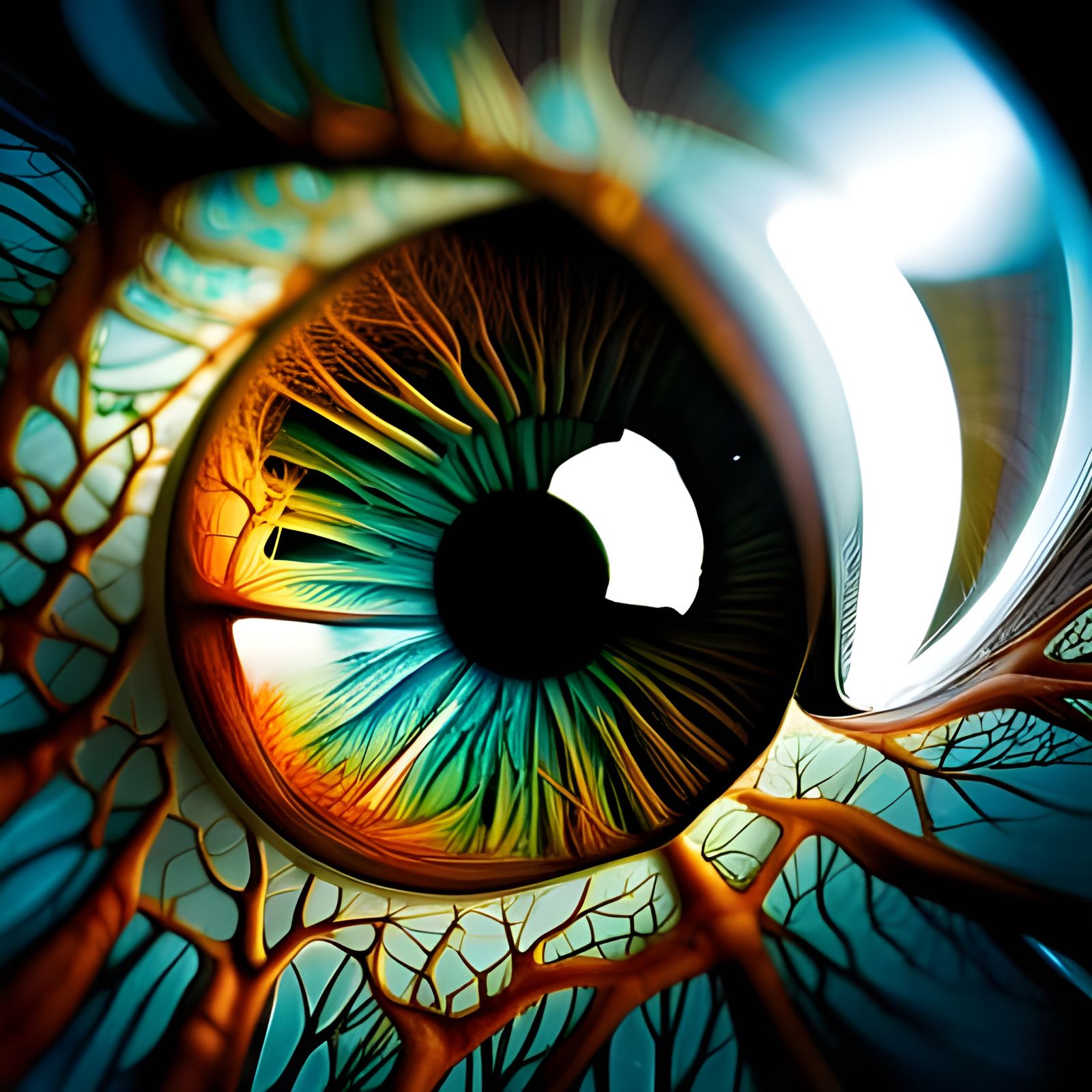 Surreal Close-Up of Human Eye Interior