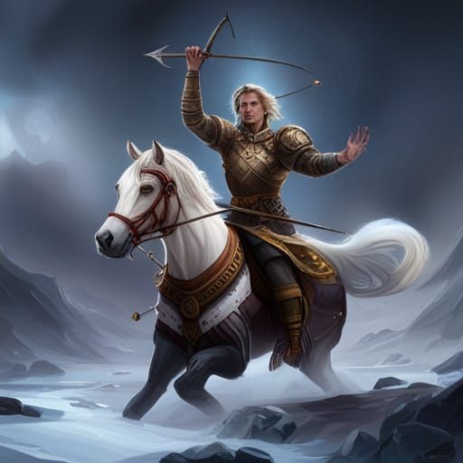Warrior on White Horse Fantasy Concept Art