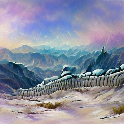 Alien Planet: Winter Landscape with Great Wall
