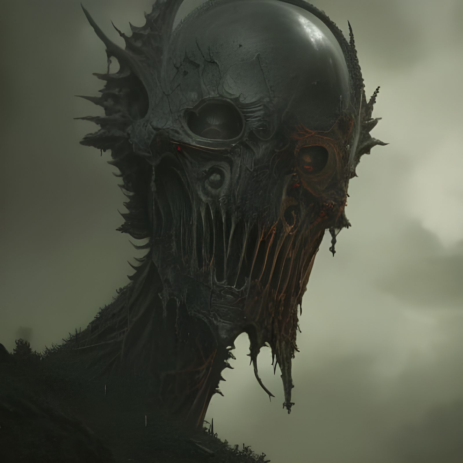 Nazgul with Red Eyes in Gothic Horror Style