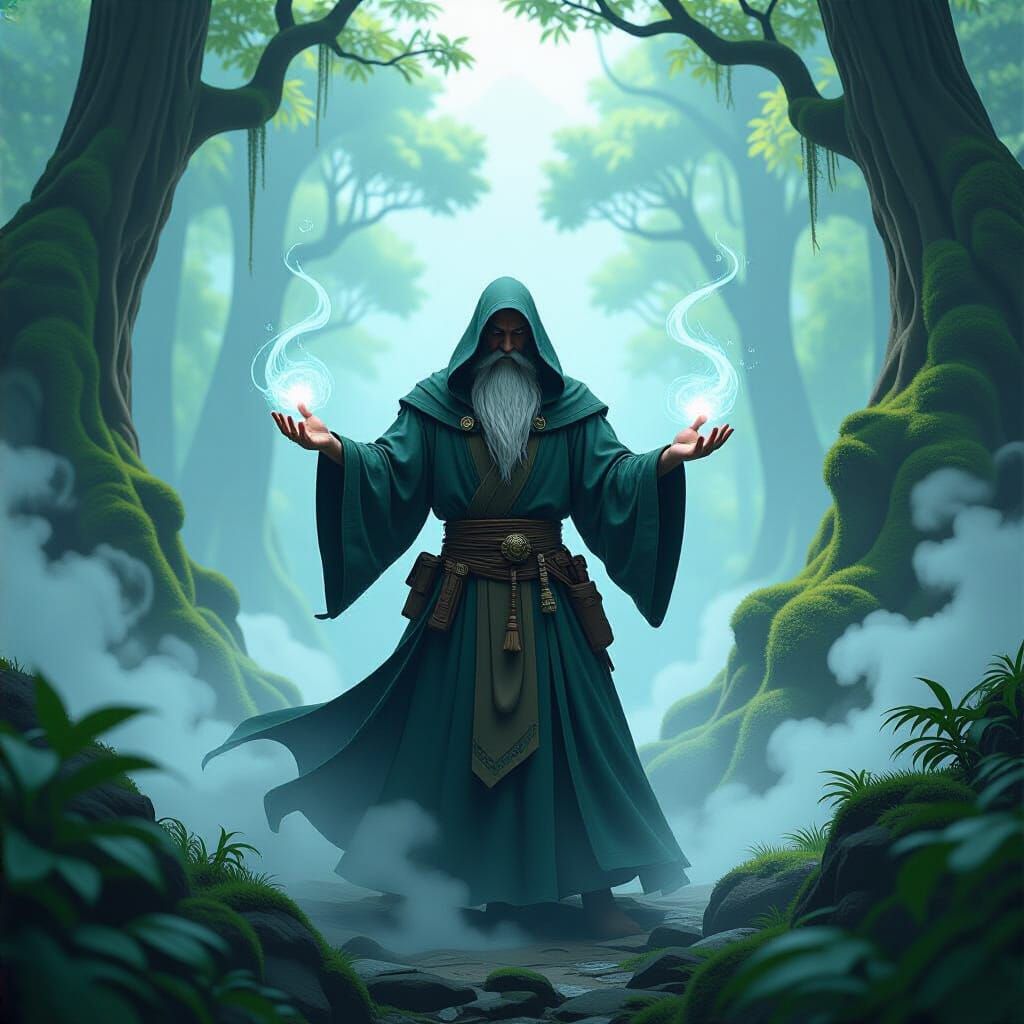 Druid Conjures Forest with Ancient Magic