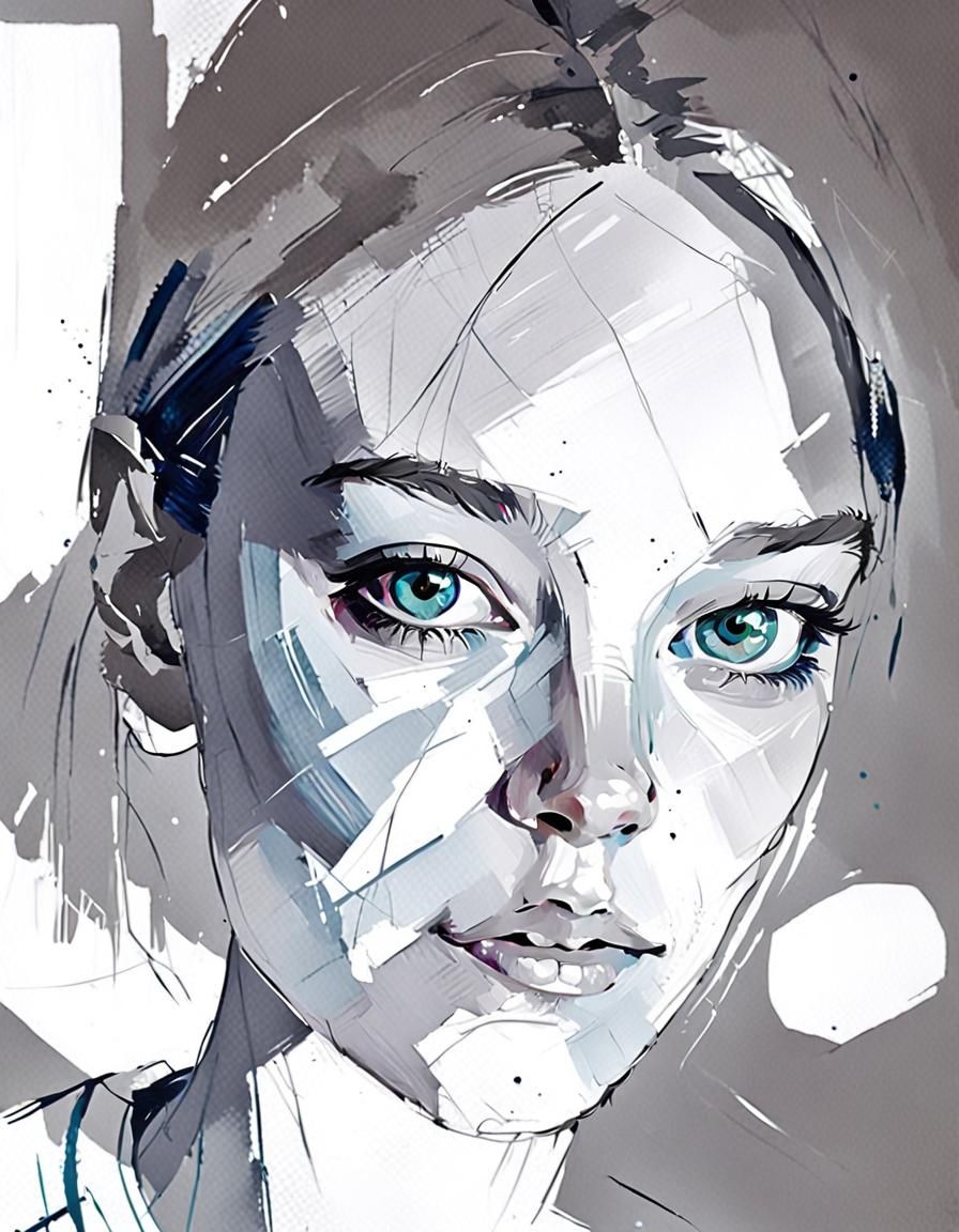 Pop-Expressionism Portrait with Thick Colorful Paint