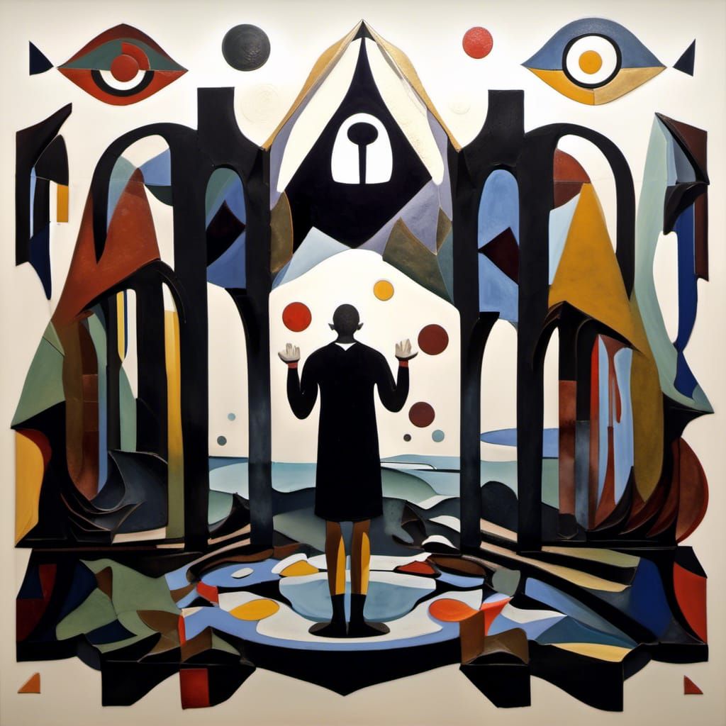 Surreal Cubist Dreamscape in Digital Art Style