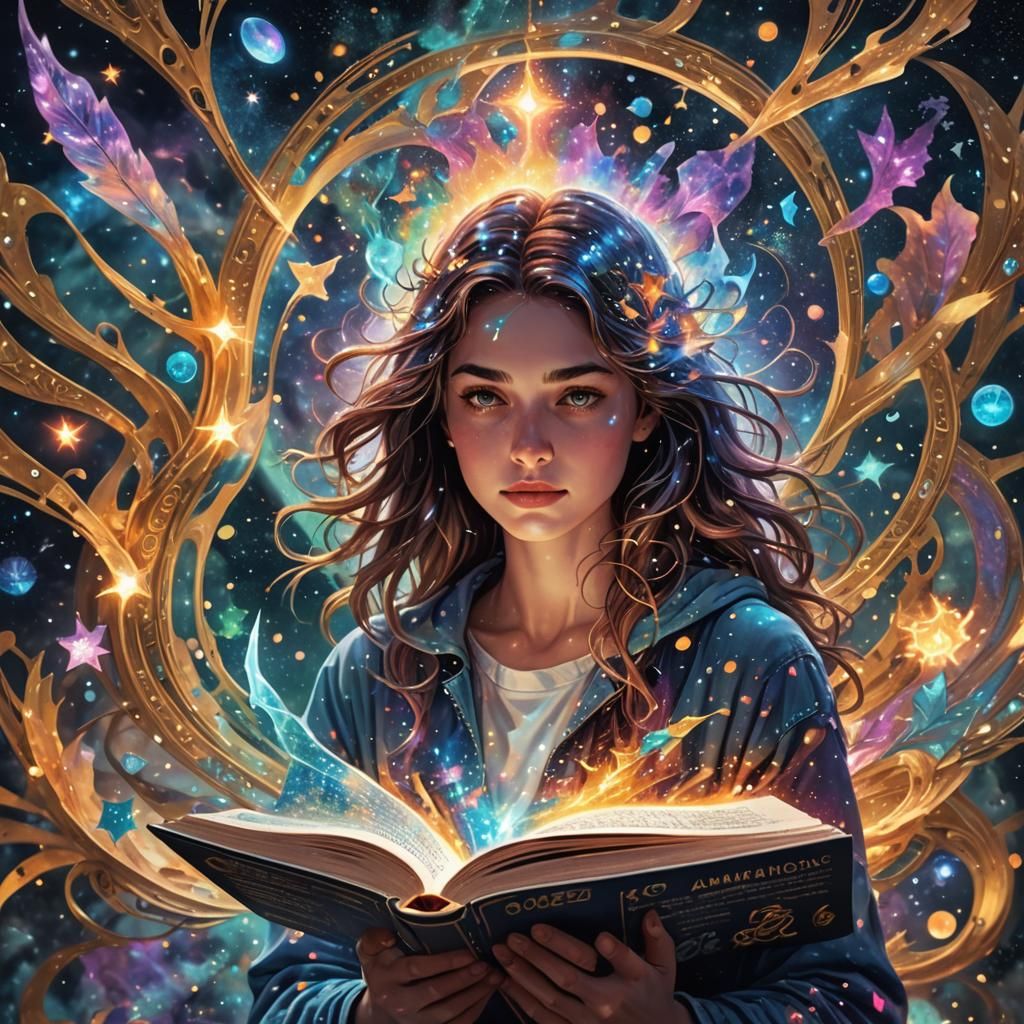 Fantasy Book Comes Alive: Holographic Astral Illustration