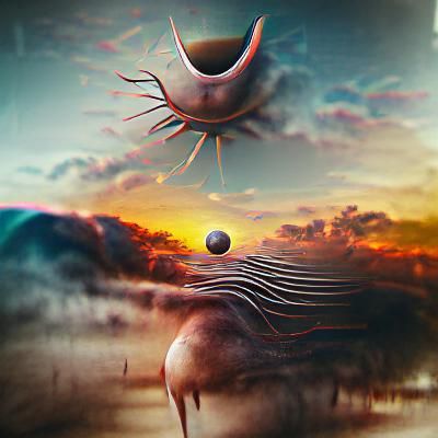 Ominous Figure Against Fiery Sky