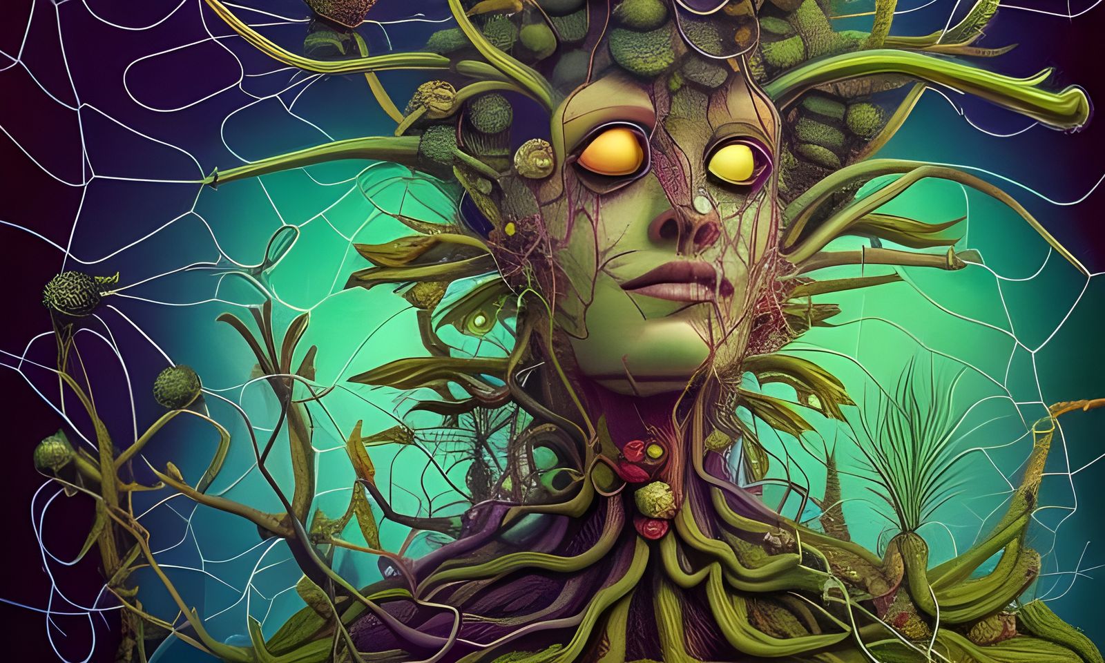 Surreal Elf-Man in Energetic Sci-Fi Horror Art