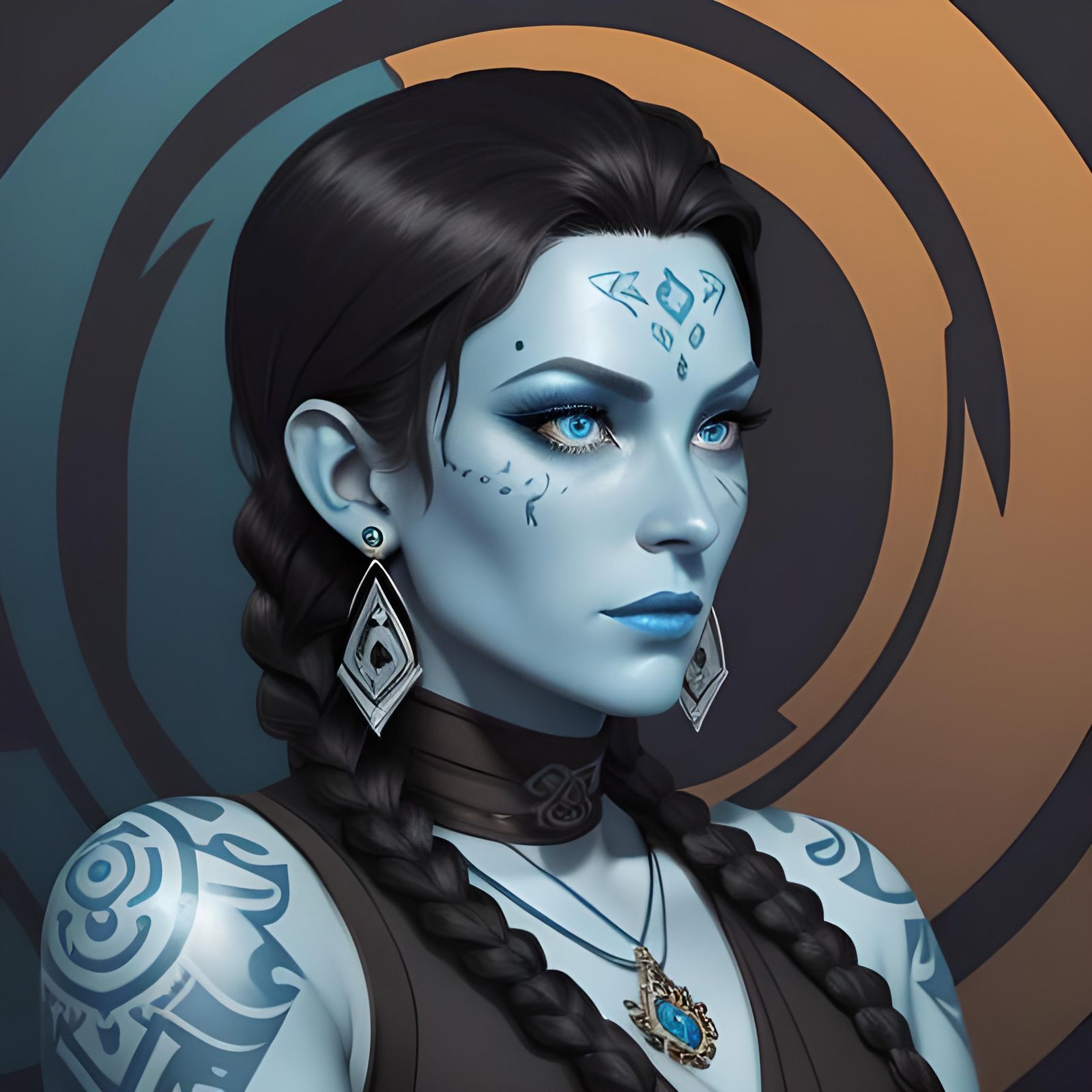 Water Genasi as Vector Art Poster