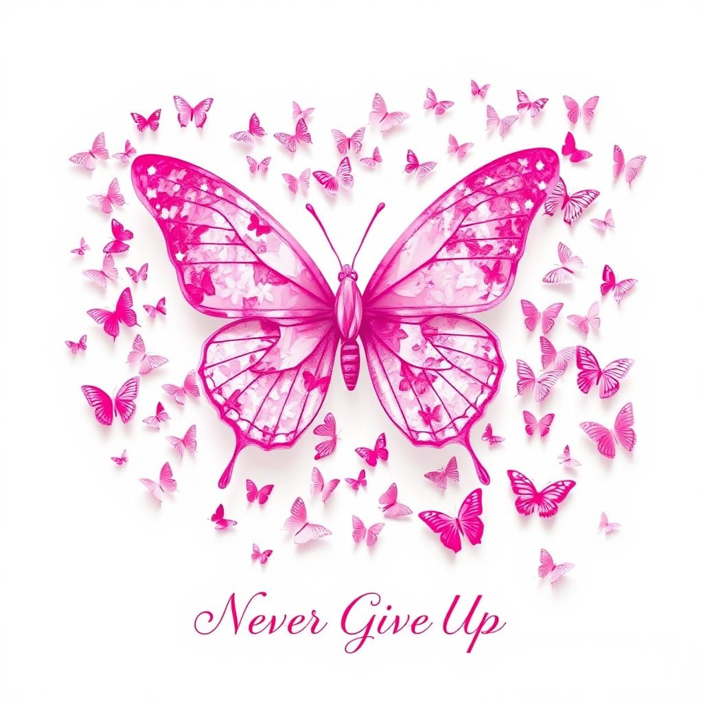 Pink Butterfly Dreamscape: A Digital Art Creation