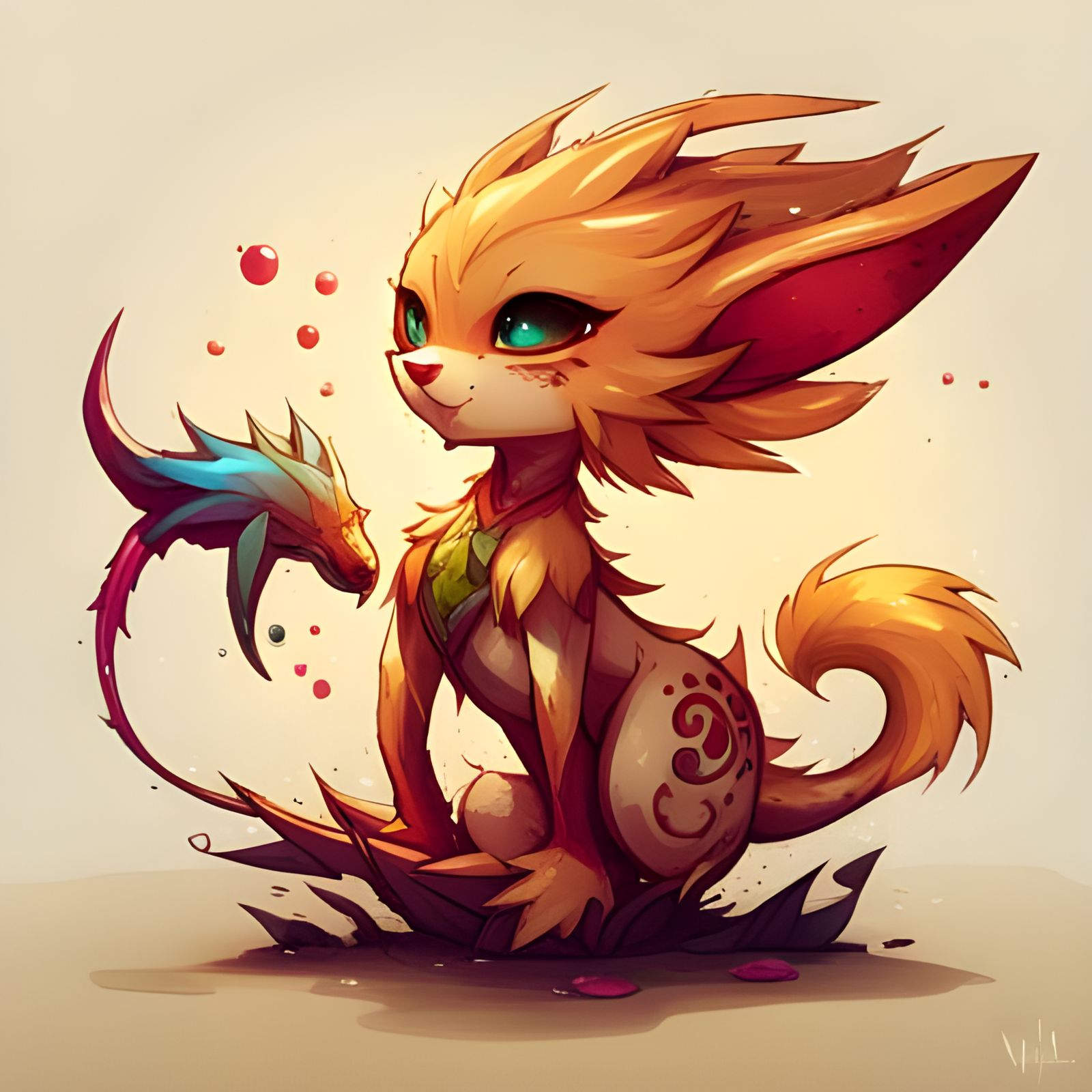 Detailed Chibi Anthro Leviathan Splash Art