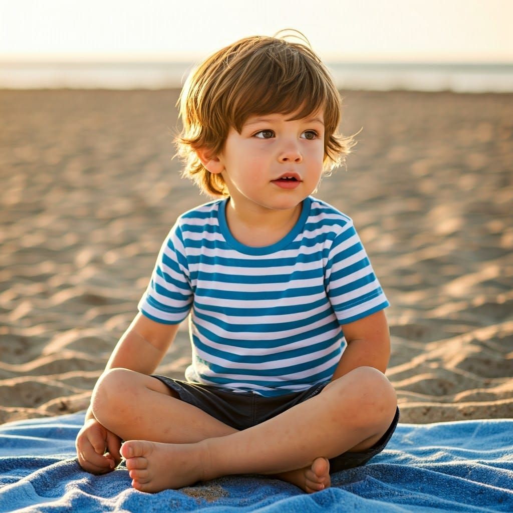 Sun-Kissed Boy Contemplating the Horizon