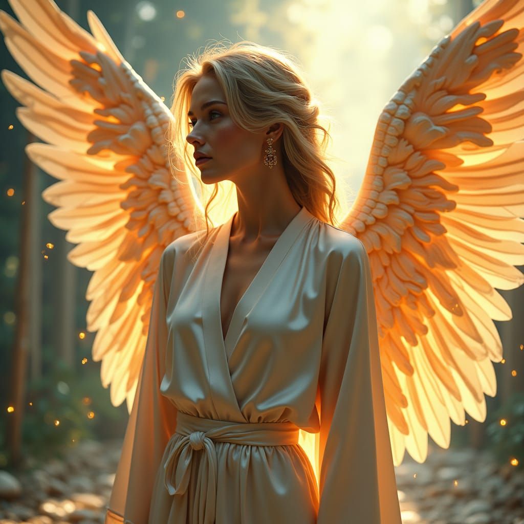 Radiant Angel of Fertility in Splash Art Style