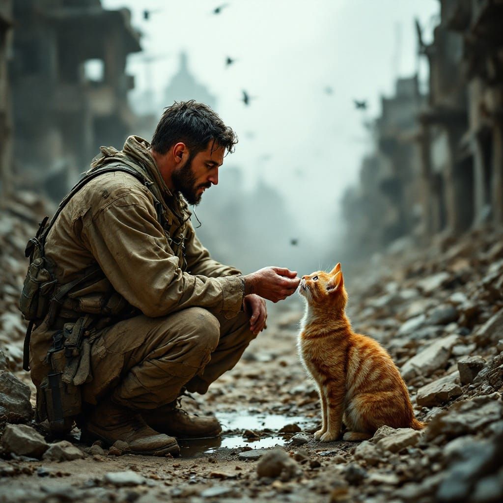 A Haunting Scene of Compassion Amidst War