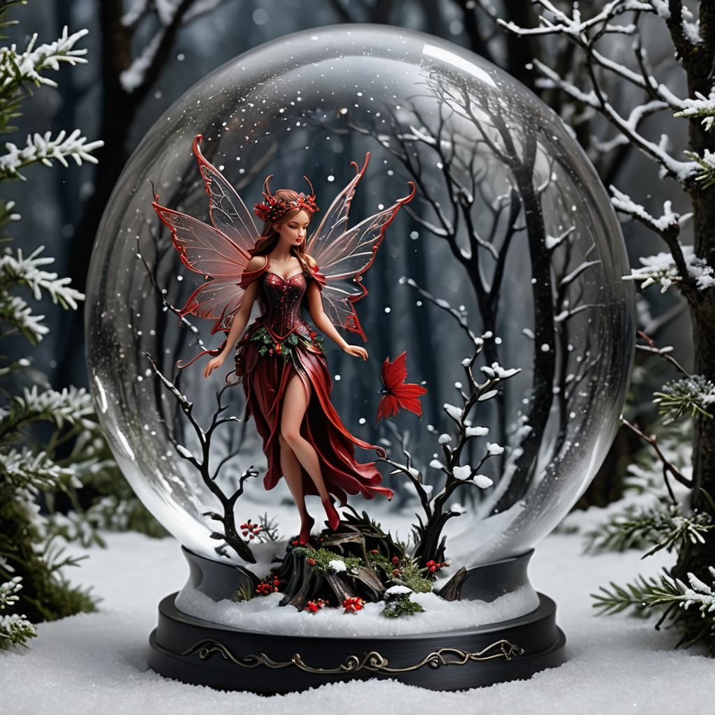 Enchanted Fairy in Snow Globe