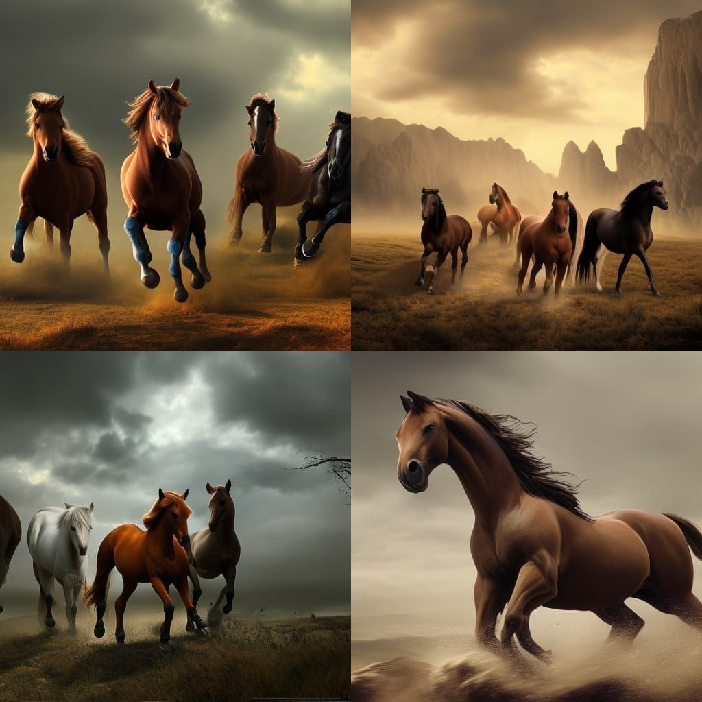 Epic Horses in Dramatic Digital Painting