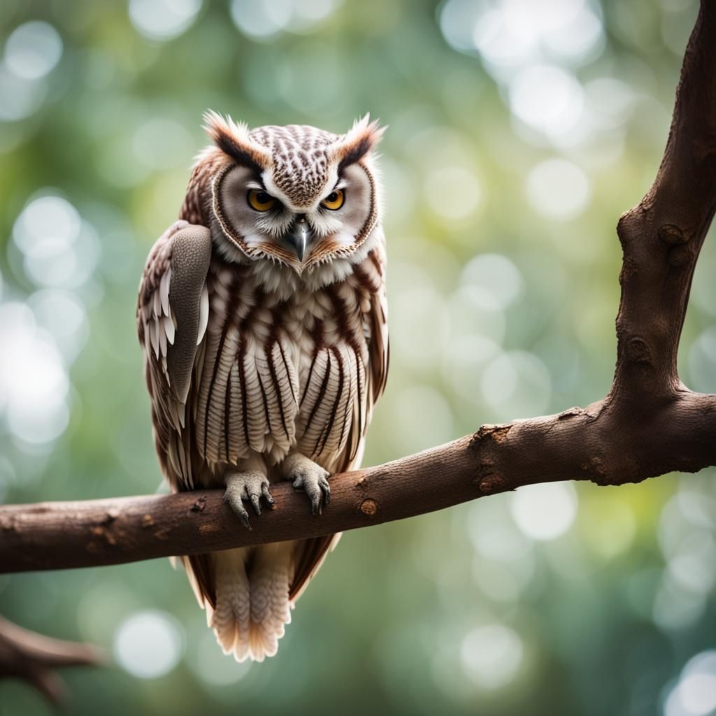 Owl and Elephant in Natural Light Photography