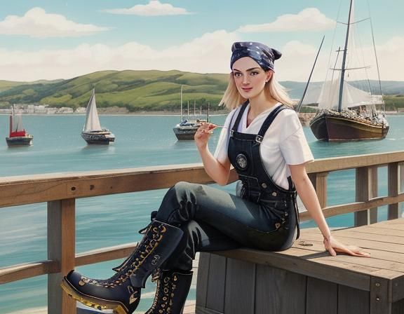 Pier Portrait in Alcohol Ink Style