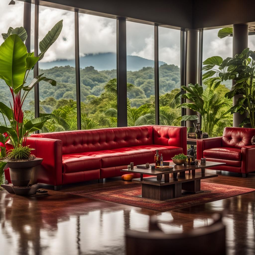 Luxury Living Room with Robot in Costa Rica