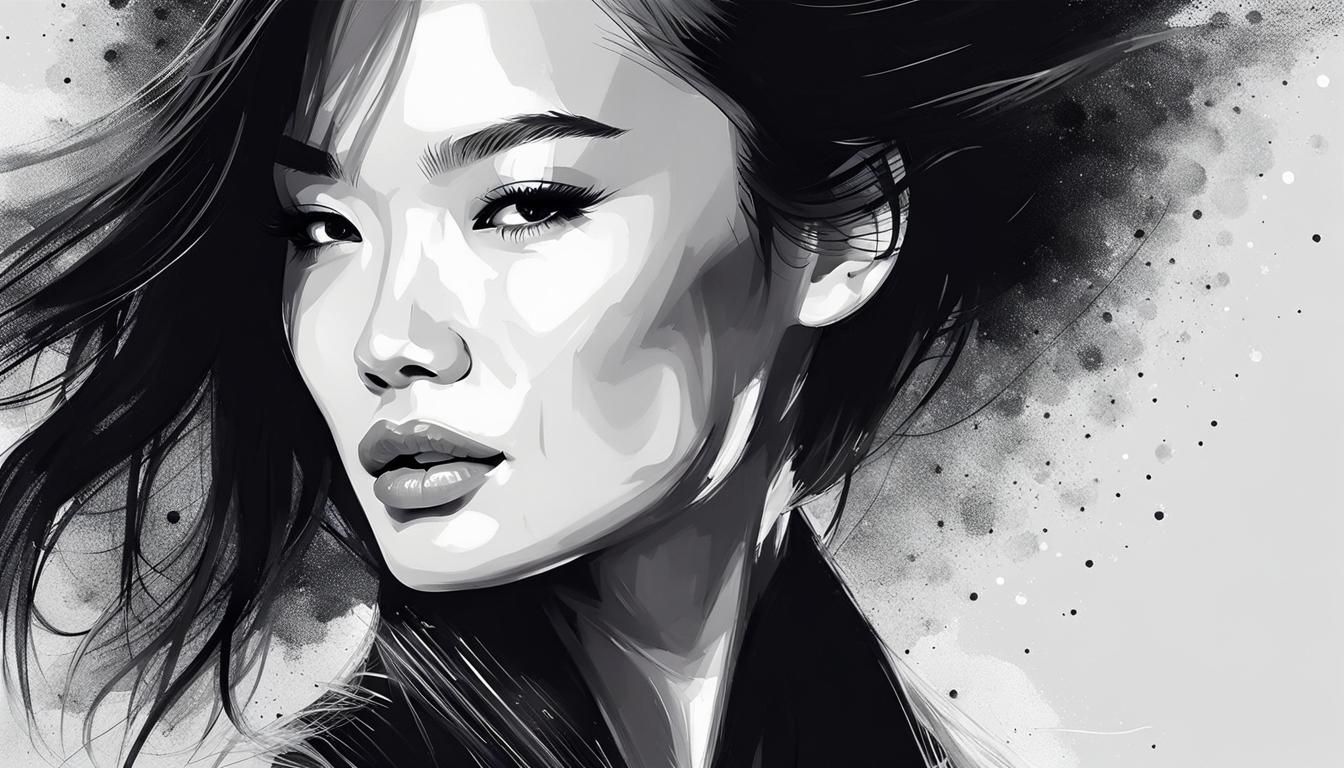 Vogue Supermodel Surrounded by Dark Magic in Vector Art