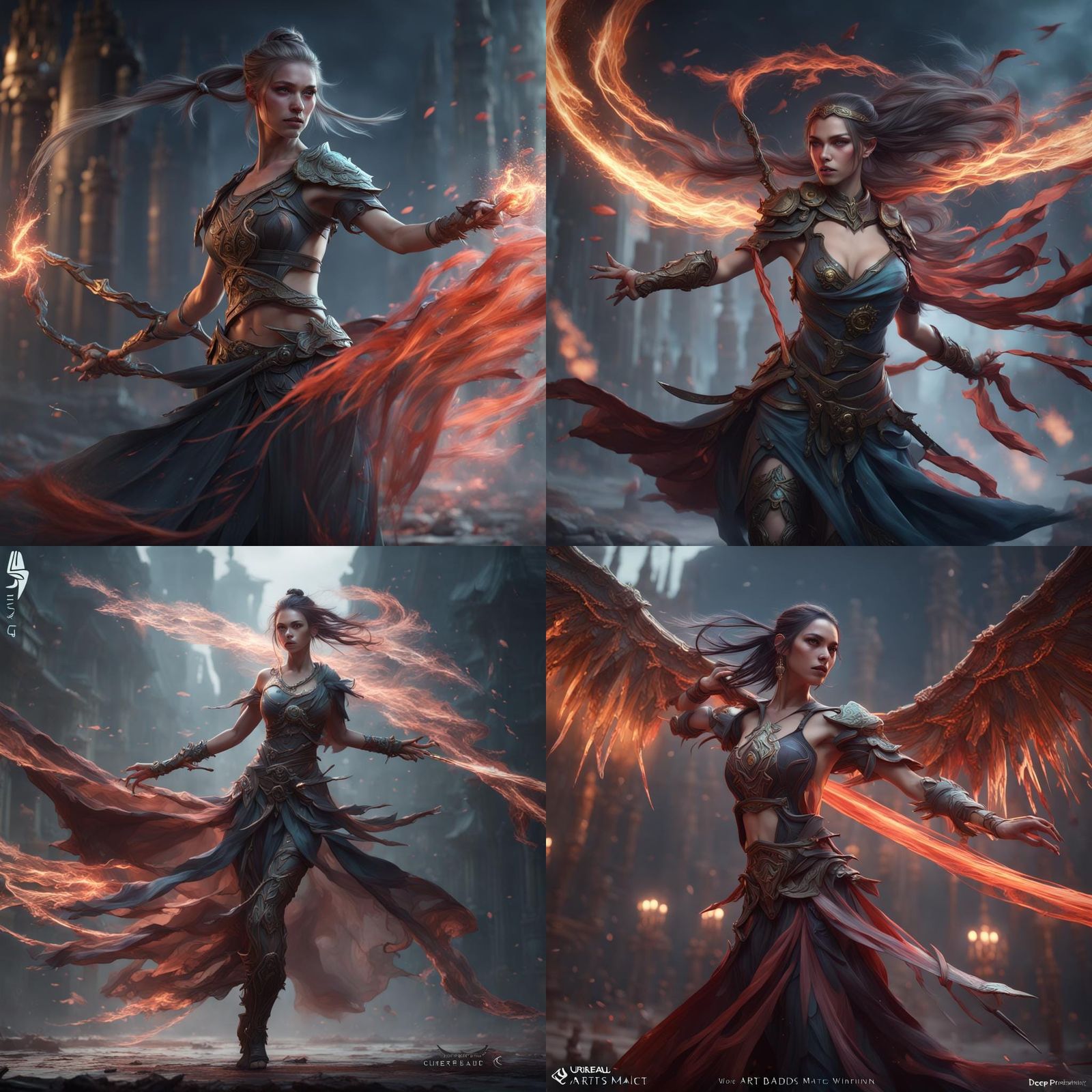 Dancing Woman in Ghostblade WLOP Style