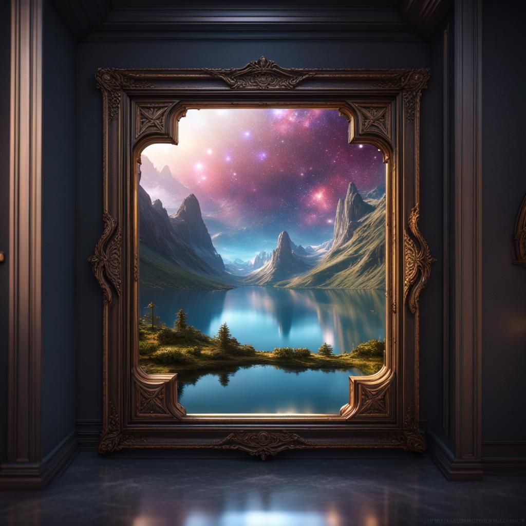 Diamond Lake Reflects Galaxies in Fantasy Concept Art