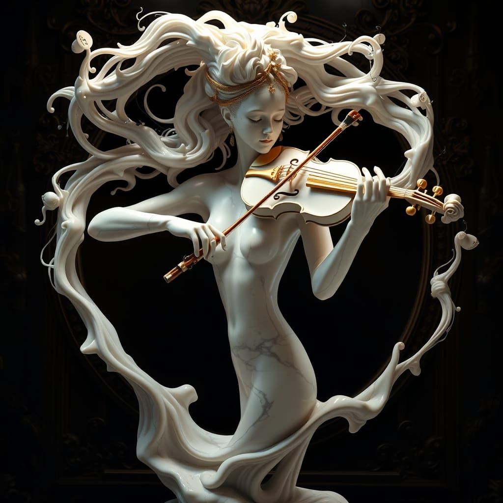 Ethereal Female Sculpture in Surrealist Style