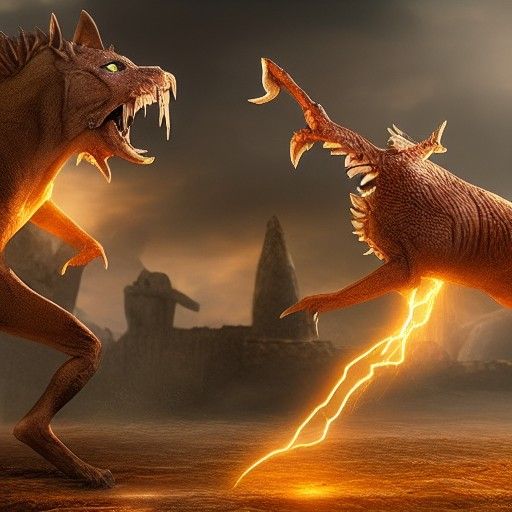 Cinematic Magic Fight in Hyperrealistic Detail