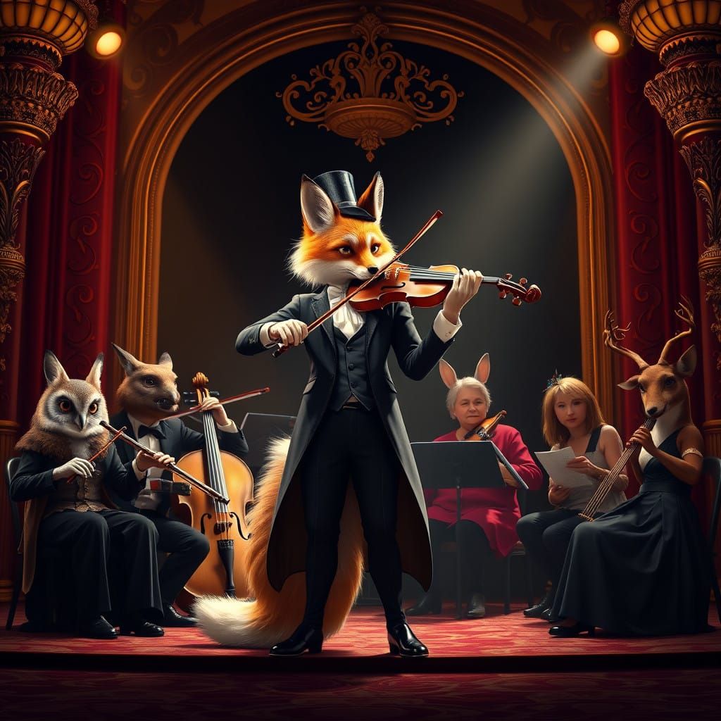 Regal Fox Violinist Shines on Stage with Enthusiastic Orches...