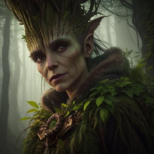 Ent in Forest with Magic Glow: Fantasy Art