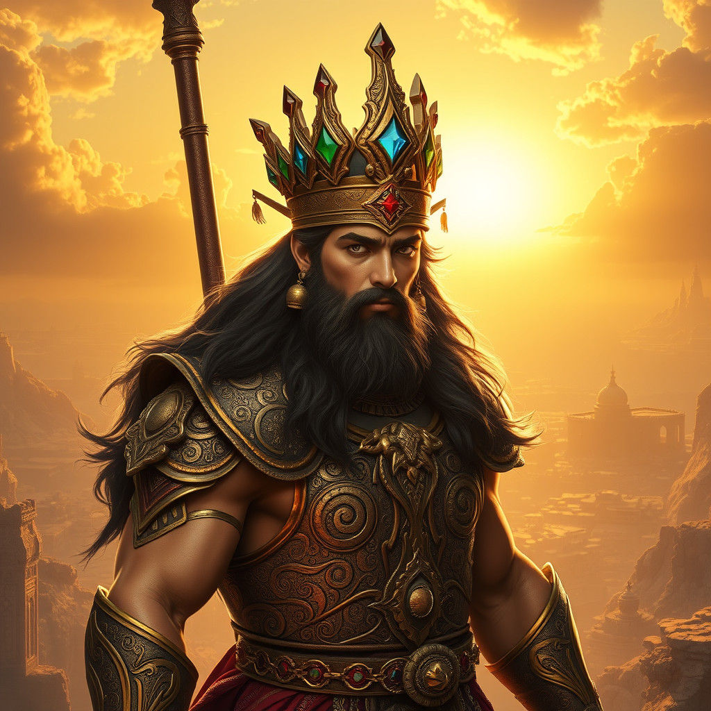 Iranian Victory God Verethragna in Golden Light