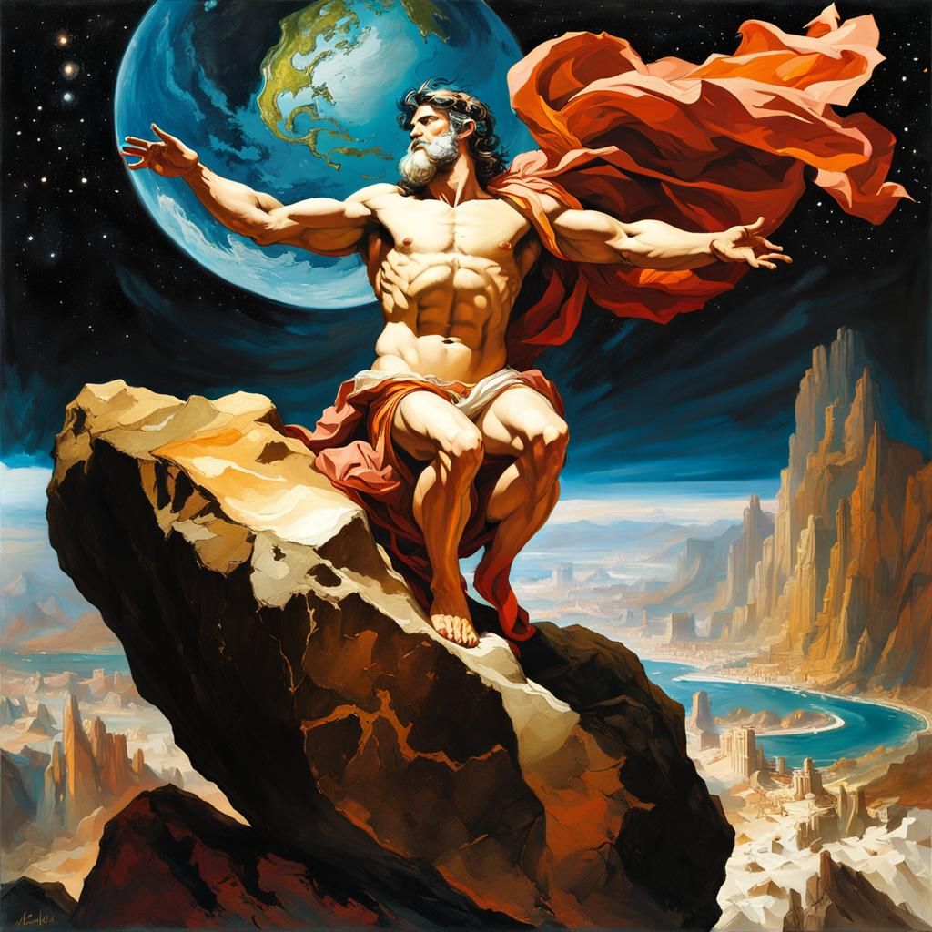 Atlas Carrying the World: A Digital Masterpiece