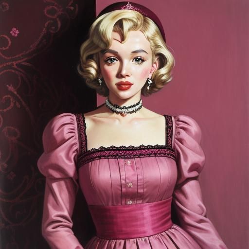 Marilyn Monroe as Religious Woman: Oil Painting