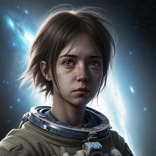Epic Lone Survivor in Space: Hyperrealistic Style