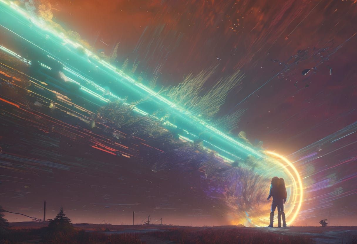 Ethereal Cosmic Love in Vibrant Hues