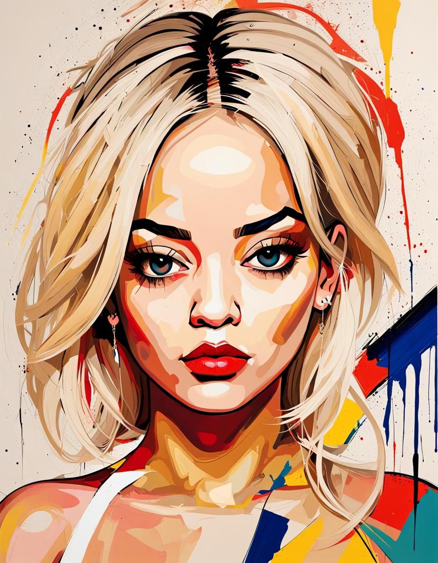 Abstract Pop Art with Complementary Colors