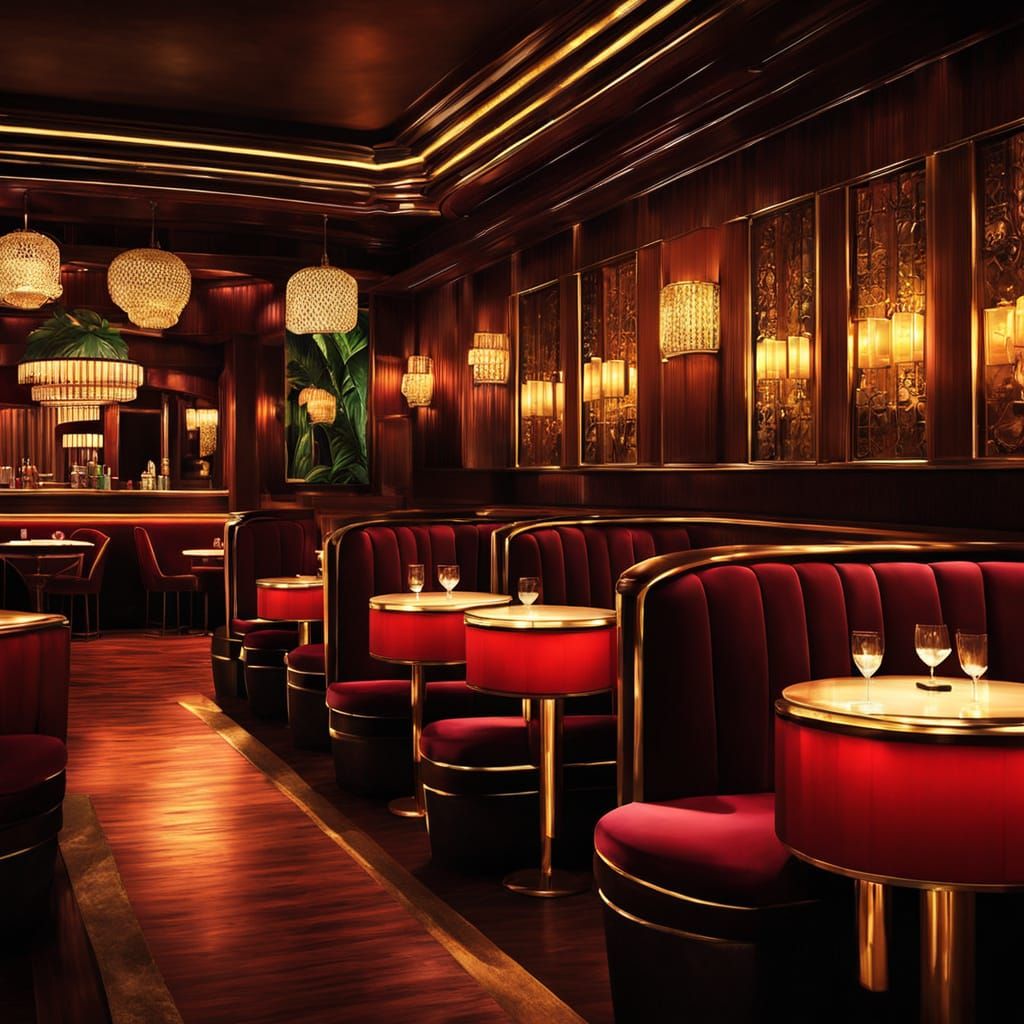 Art Deco Bar with Live Jazz in Digital Painting