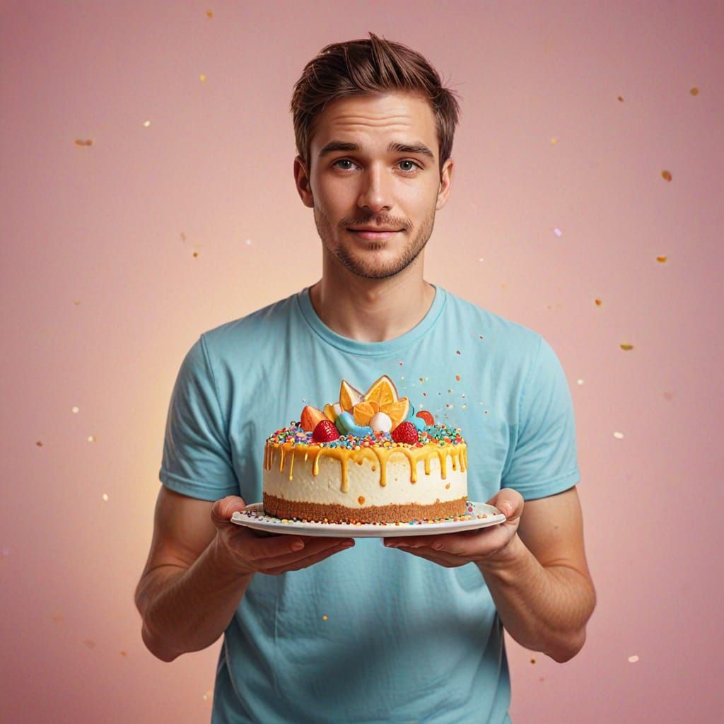 Delightful Cheesecake Treat in Whimsical Digital Art