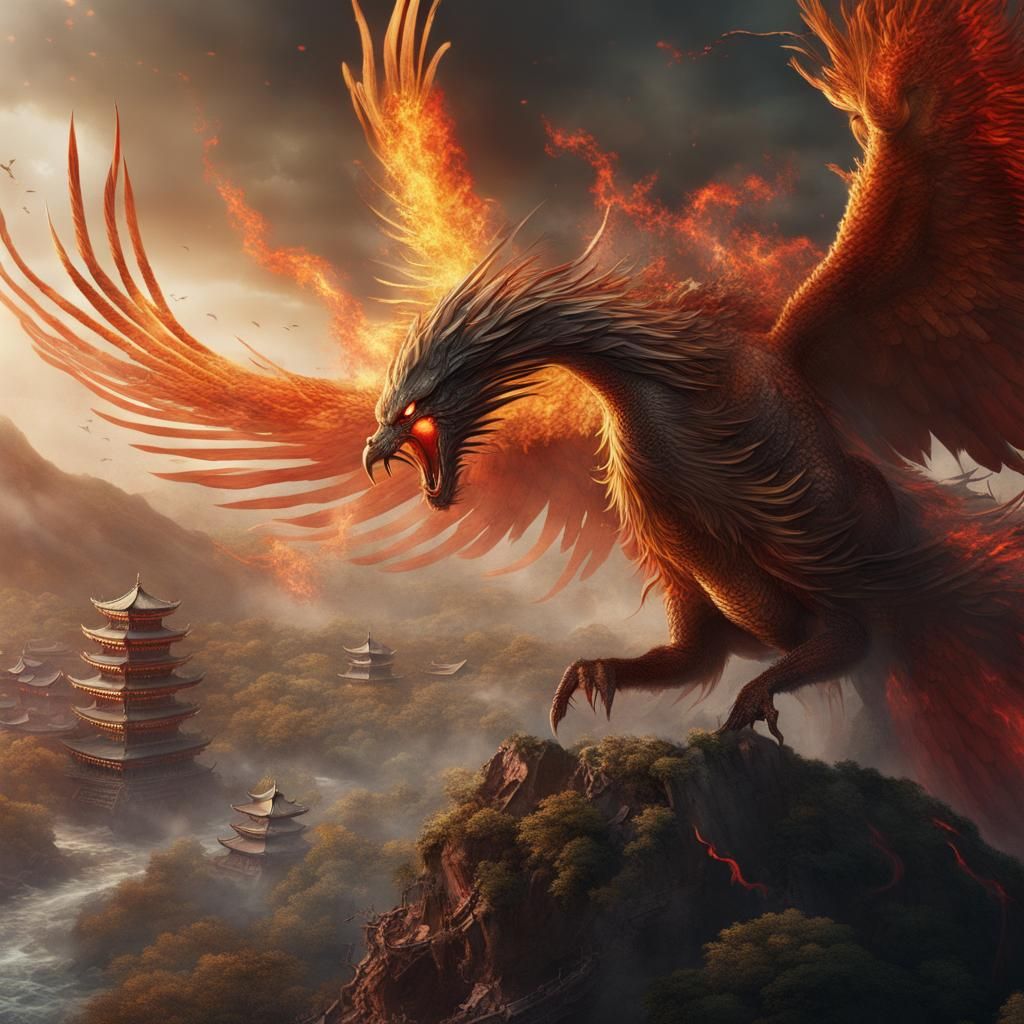 Epic Battle: Phoenix vs Japanese Dragon