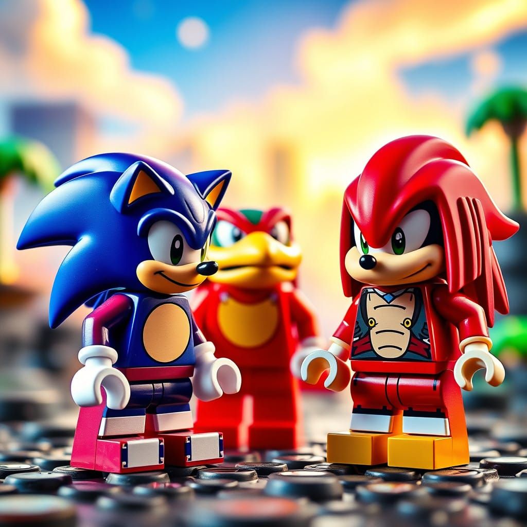 Minifigures of Sonic & and Knuckles