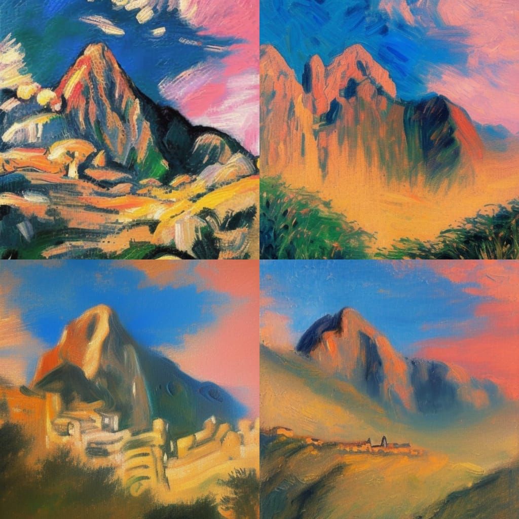 Machu Picchu: Impressionist Oil Painting