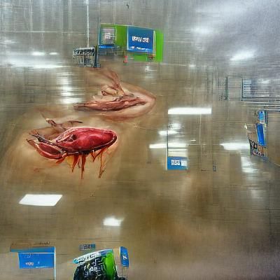 Hyperrealistic Walmart Scene