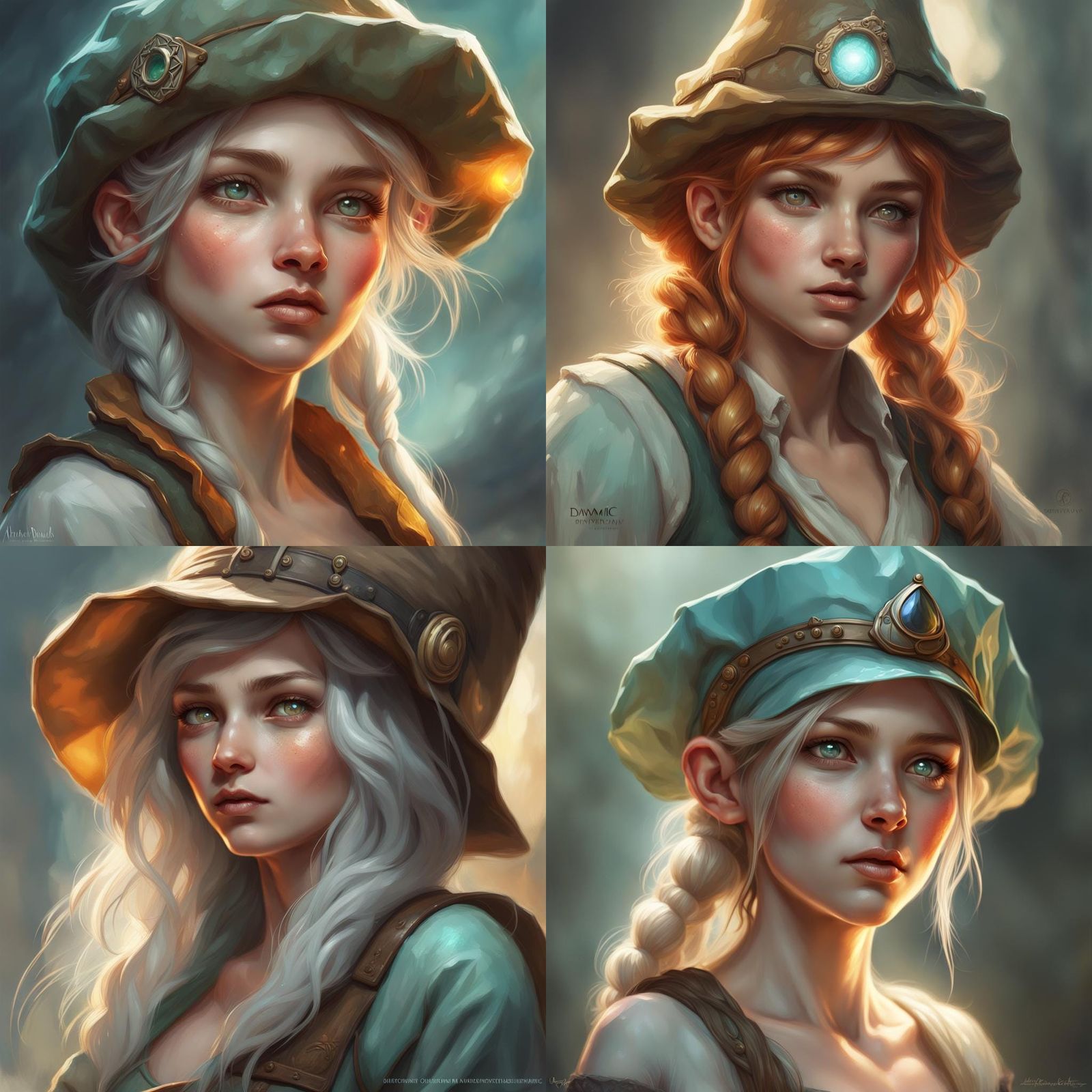 Elegant Gnome Portrait in Ethereal Digital Painting