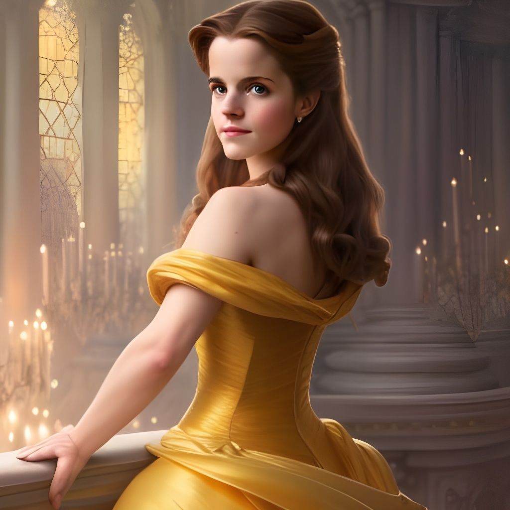 Belle in Golden Gown, Artstation Portrait