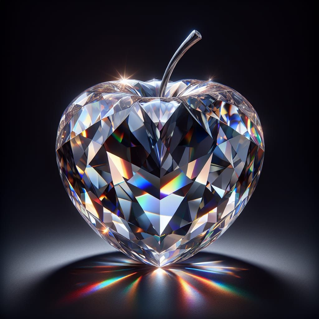 Hyper-Realistic Diamond Apple Masterpiece